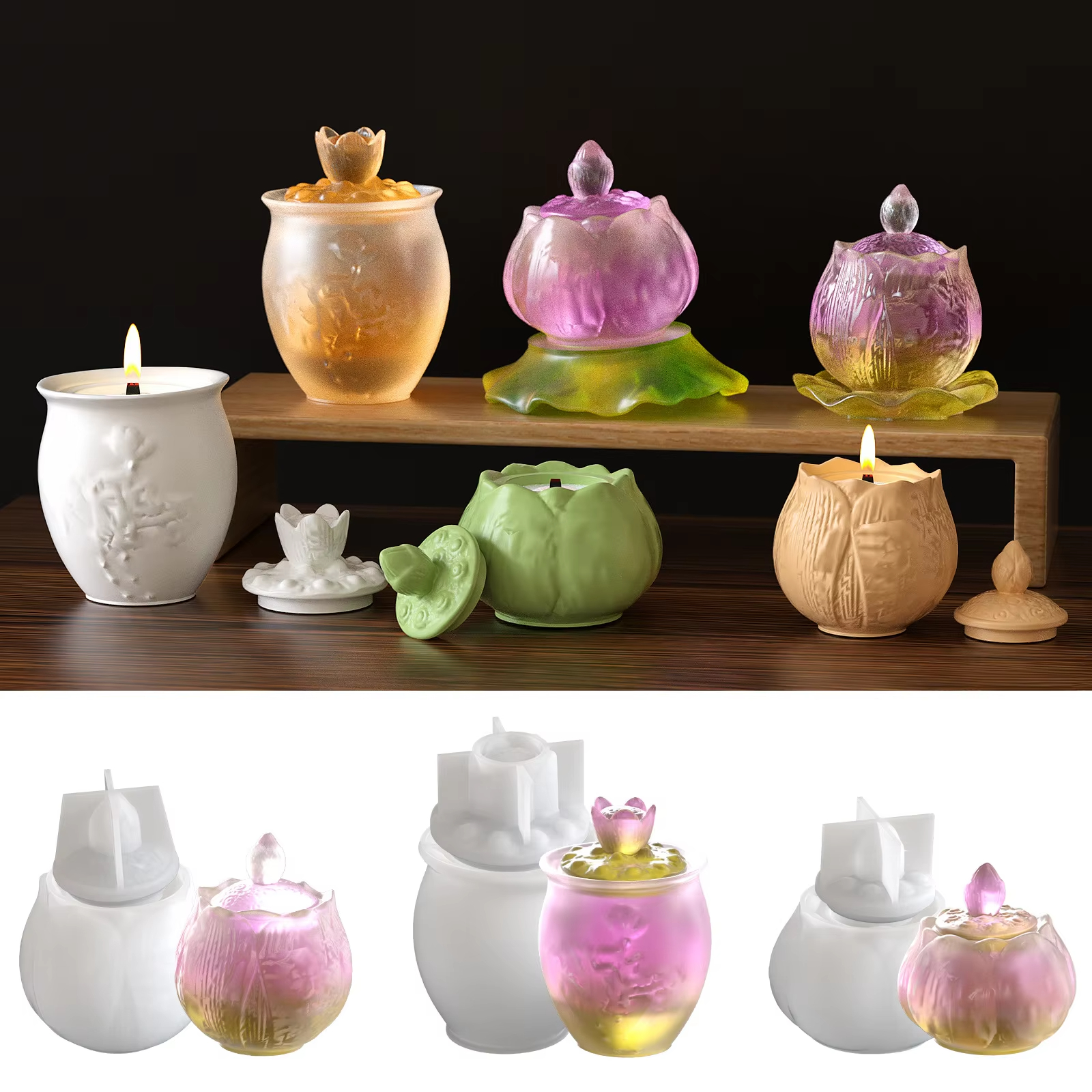 Candle Making Pot - Diy Lotus Lamp Storage Can Silicone