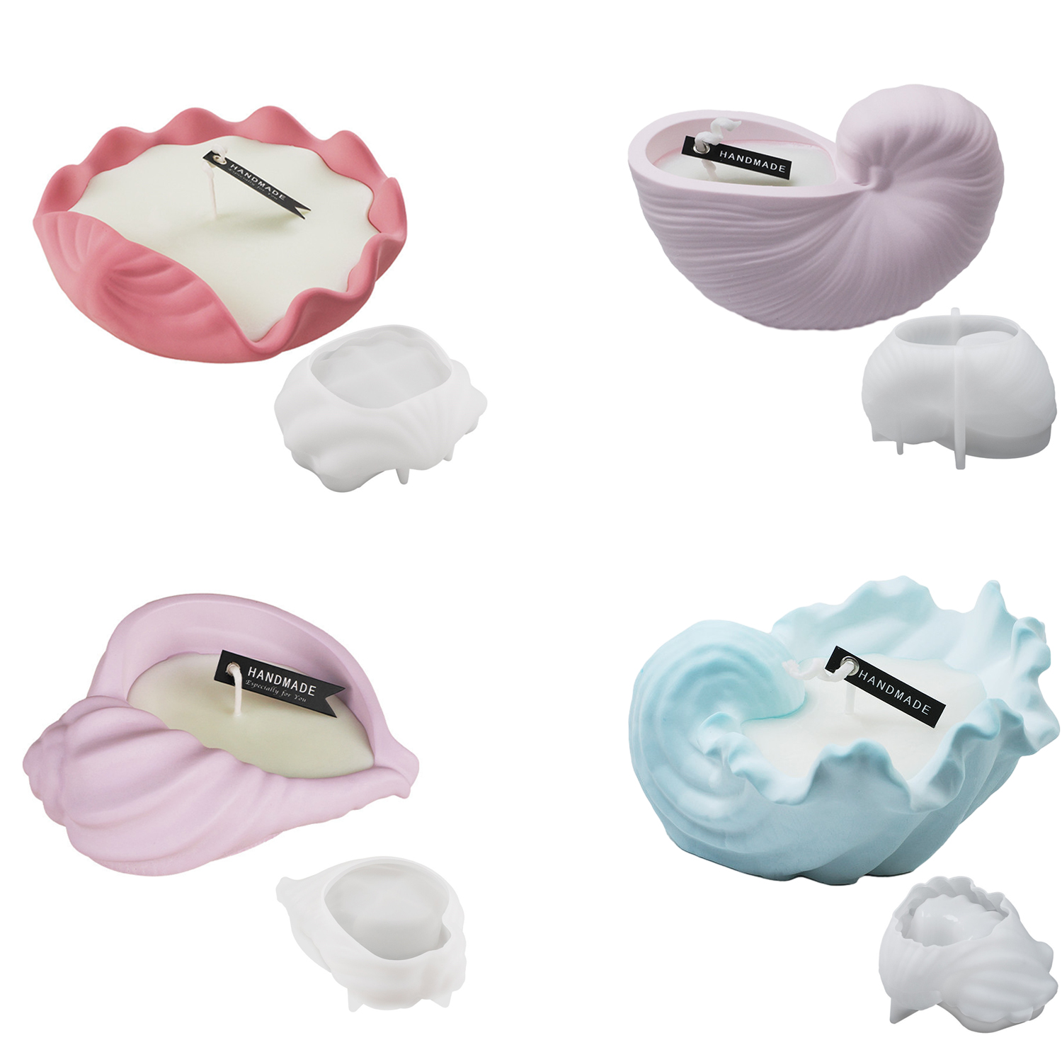 Candle Making Ideas - Conch Shell Aromatherapy Candle Mugs Crystal