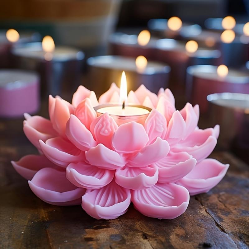Candle Making Wax - Lotus Flower Shape Candle Silicone Molds