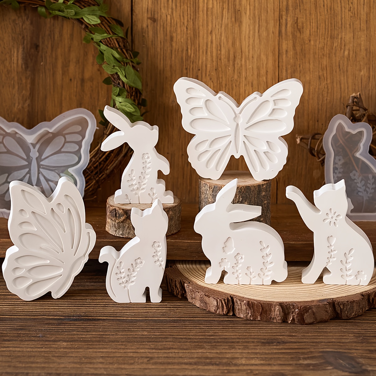 Candle Making Ideas - 6pcs - 3D Rabbit and Kitten