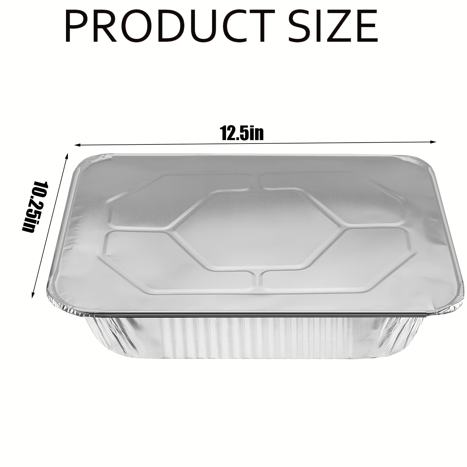 Tin Container Lid - 25Pack 12.5x10.25inch Disposable Aluminum Pans with