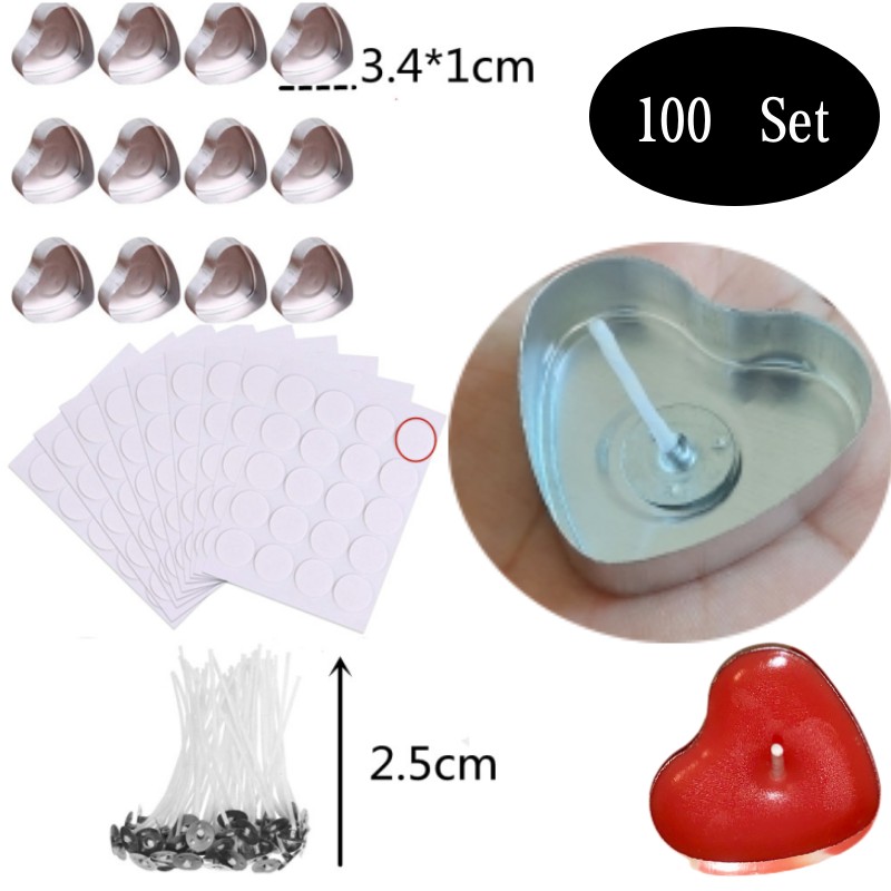 100 Sets Heart shaped Empty Al - Candle Making Pot avis et prix