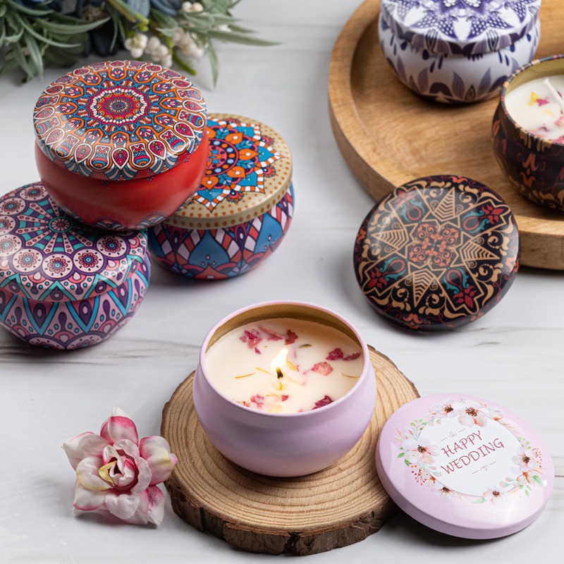 12pcs Premium Floral Printed C - Tin Container Lid avis et prix