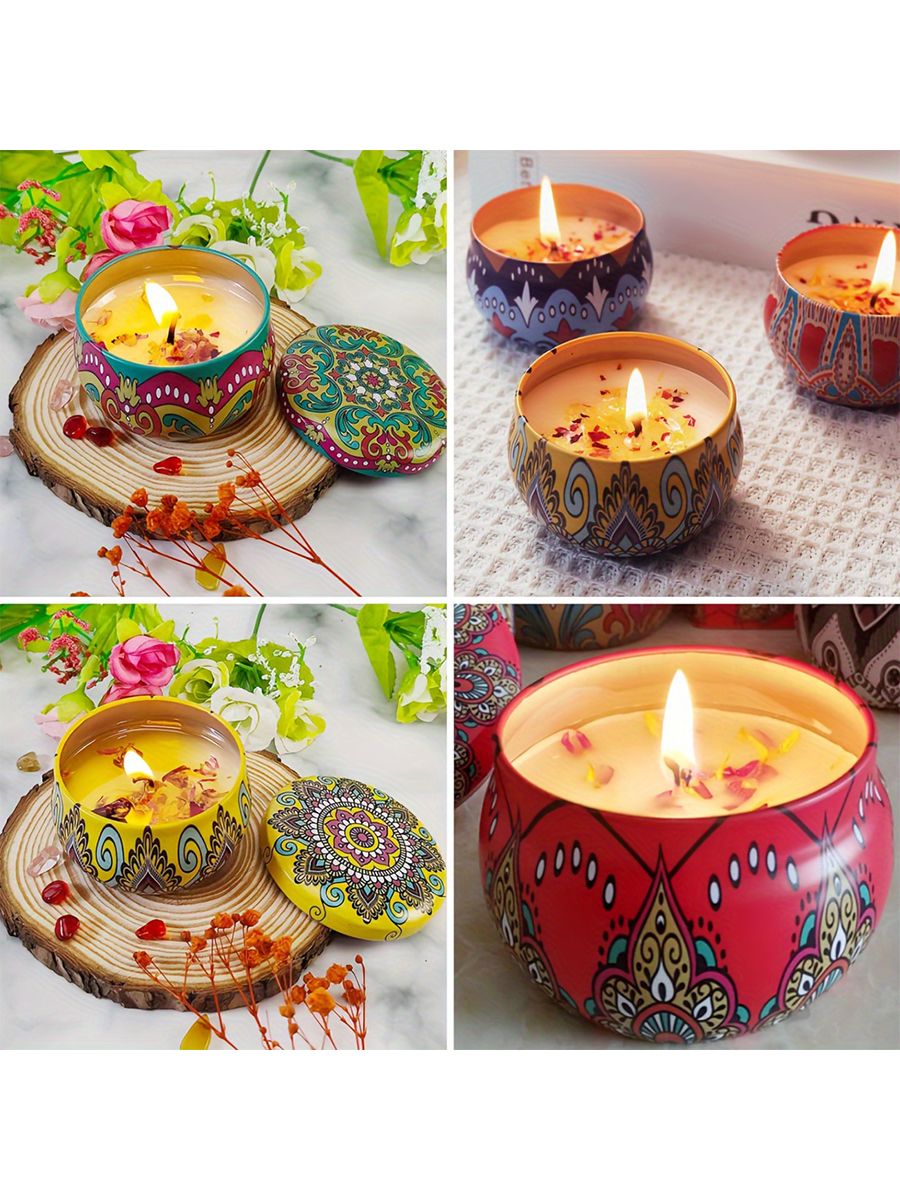 12pcs Premium Floral Printed C - Tin Container Lid avis et prix