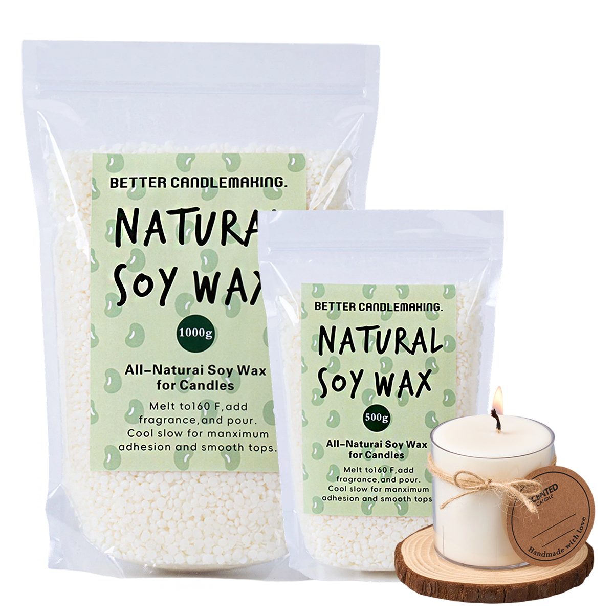 500g/1000g Natural Soy Wax DIY - Candle Making Wicks avis et prix