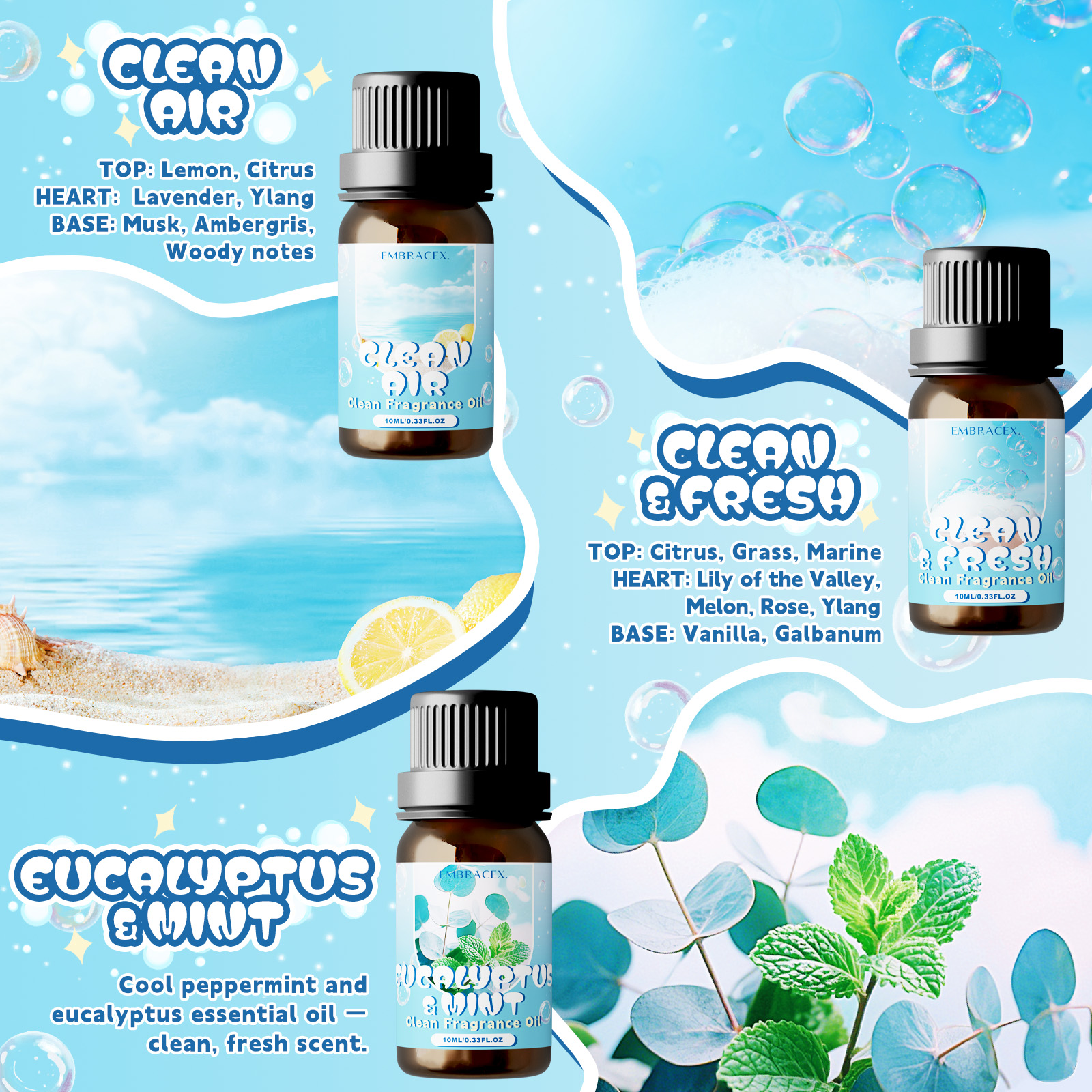 10ml Clean Fresh Essential Oil - Candle Making Oil Scents avis et prix