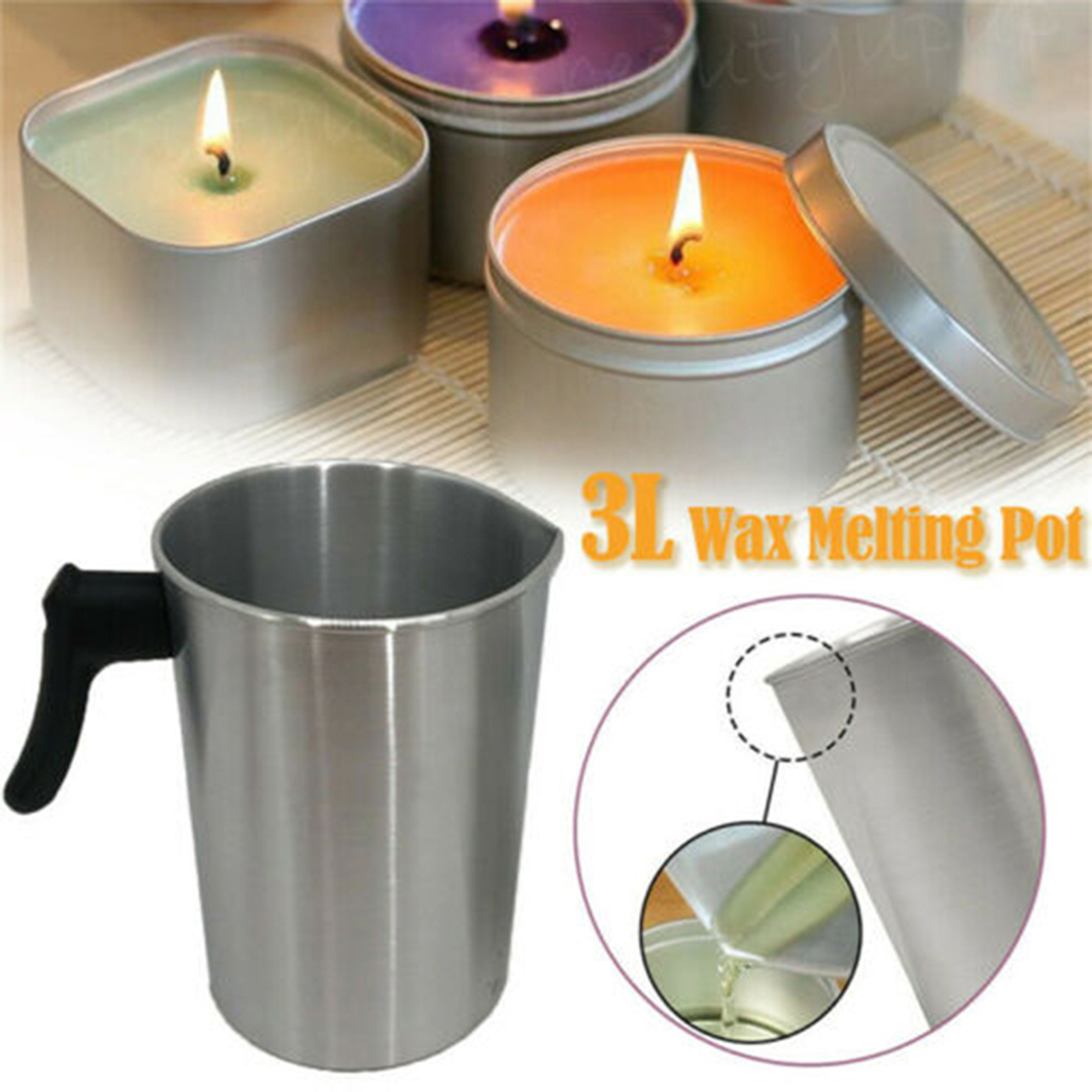 1.2L/1.8L/3L Aluminum Wax Melt - Pour Pot Aluminum avis et prix