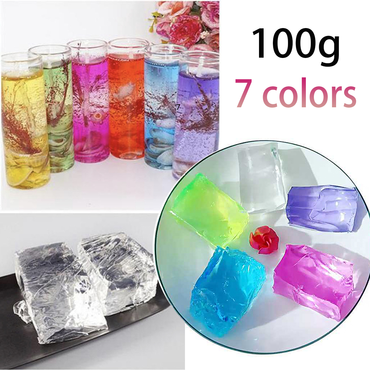 100G 7Colors Jelly Wax DIY Han - Candle Making Jelly avis et prix