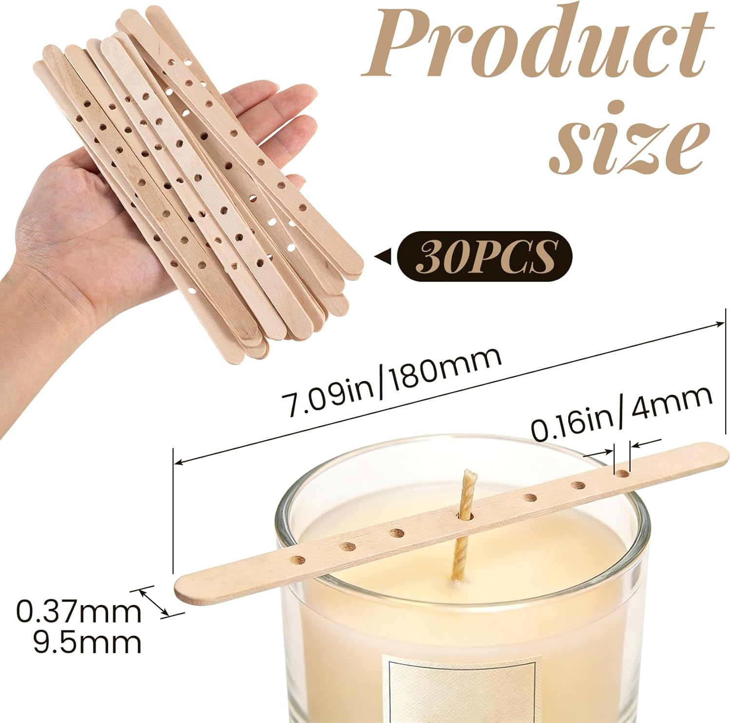 30/50pcs 7 Holes Wooden Candle - Candle Making Wicks avis et prix