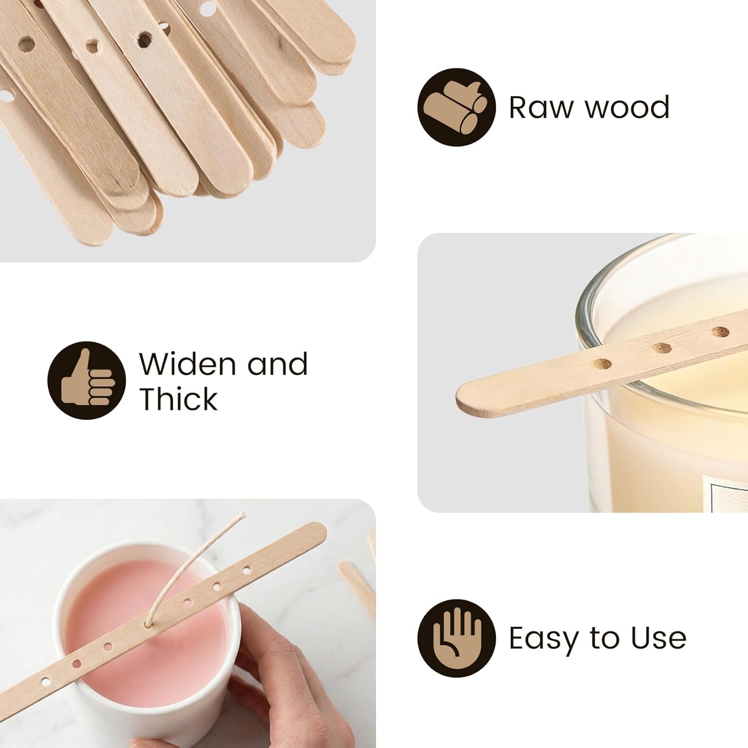 30/50pcs 7 Holes Wooden Candle - Candle Making Wicks avis et prix