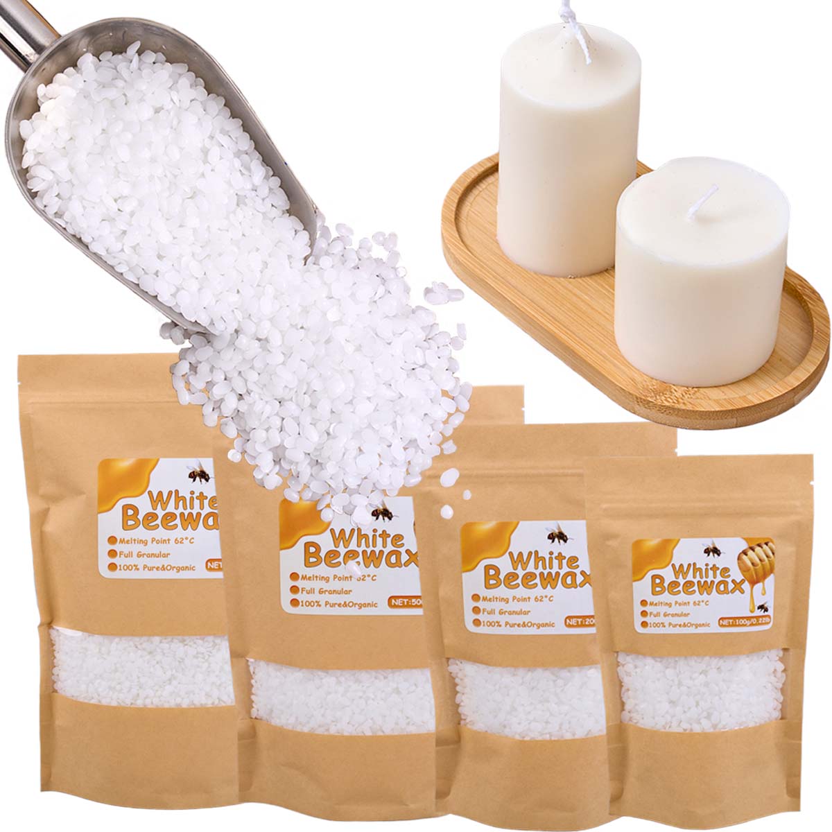 White Beeswax Pure Natural Gra - Candle Making Wicks avis et prix