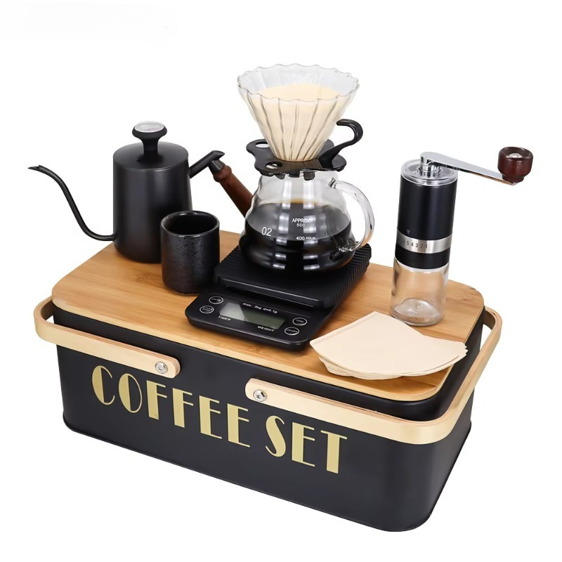 Portable coffee machine set wi - Pour Pot Aluminum avis et prix