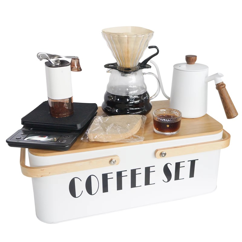 Portable coffee machine set wi - Pour Pot Aluminum avis et prix
