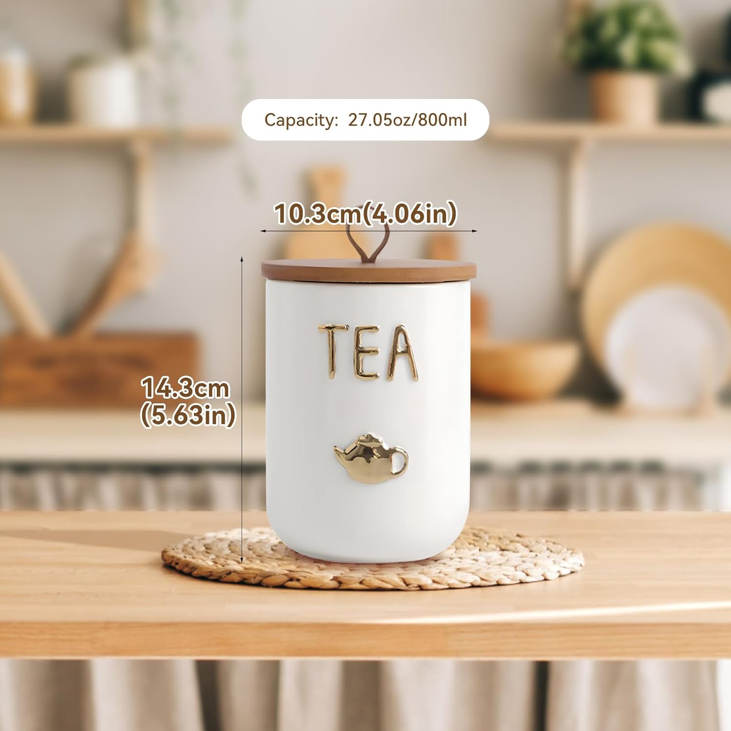 Ceramics Tea Canisters with Ai - Tin Container Lid avis et prix
