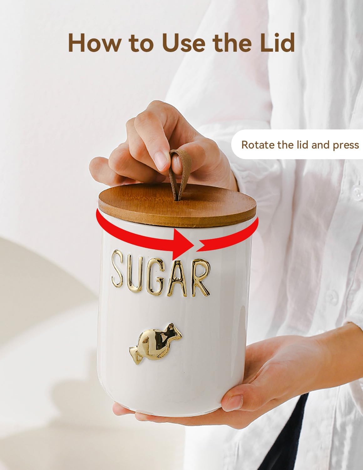 Ceramics Tea Canisters with Ai - Tin Container Lid avis et prix