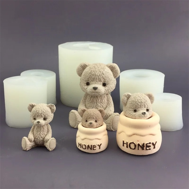 Cute Bear Honey Jar Silicone C - Candle Making Pot avis et prix