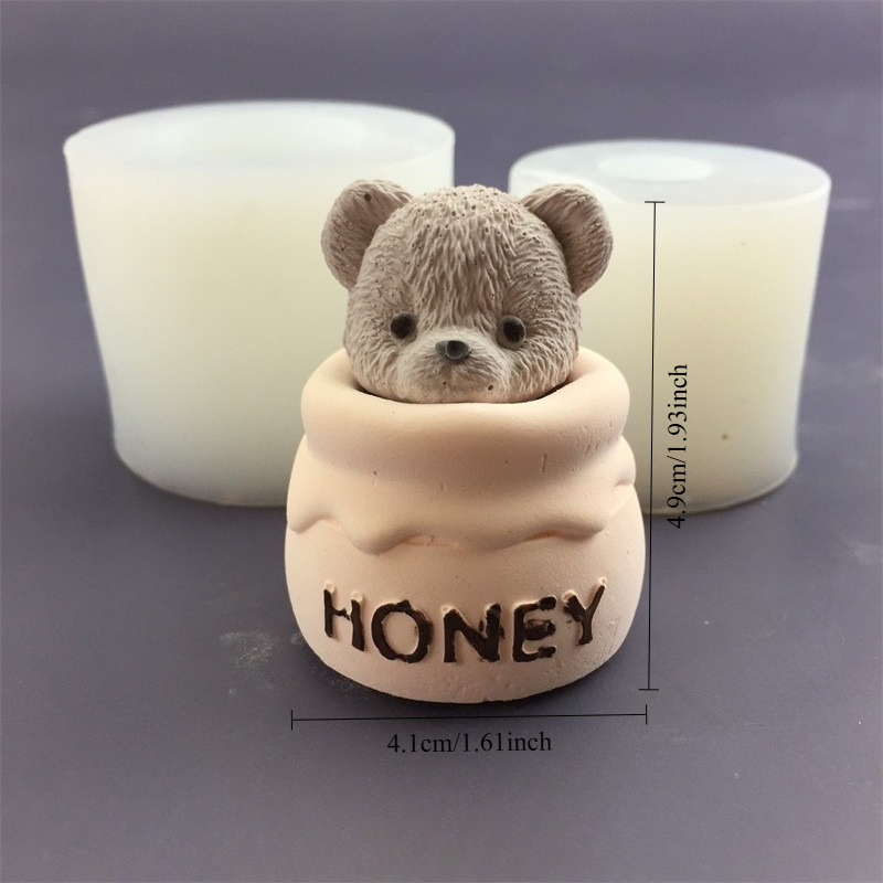 Cute Bear Honey Jar Silicone C - Candle Making Pot avis et prix