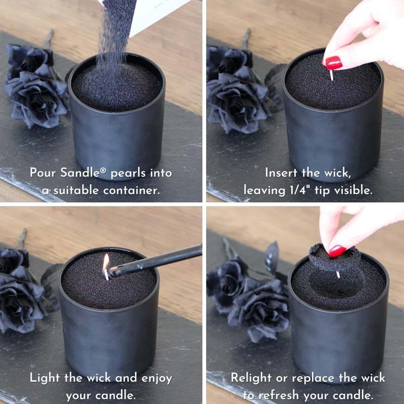 Black Candle Sand with Wick, 2 - Candle Making Wicks avis et prix