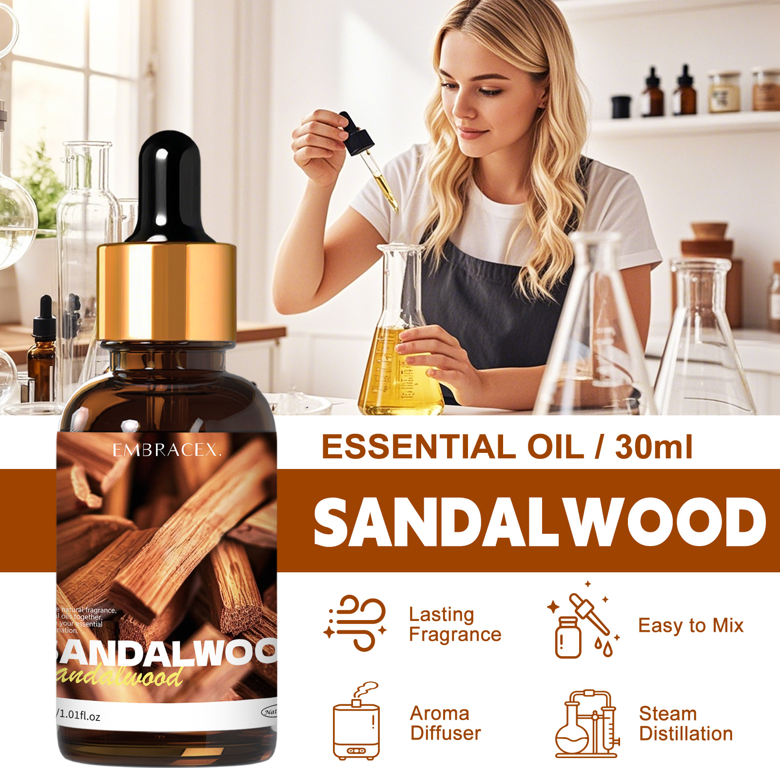 30ml Sandalwood Natural Plant  - Candle Making Oil Scents avis et prix