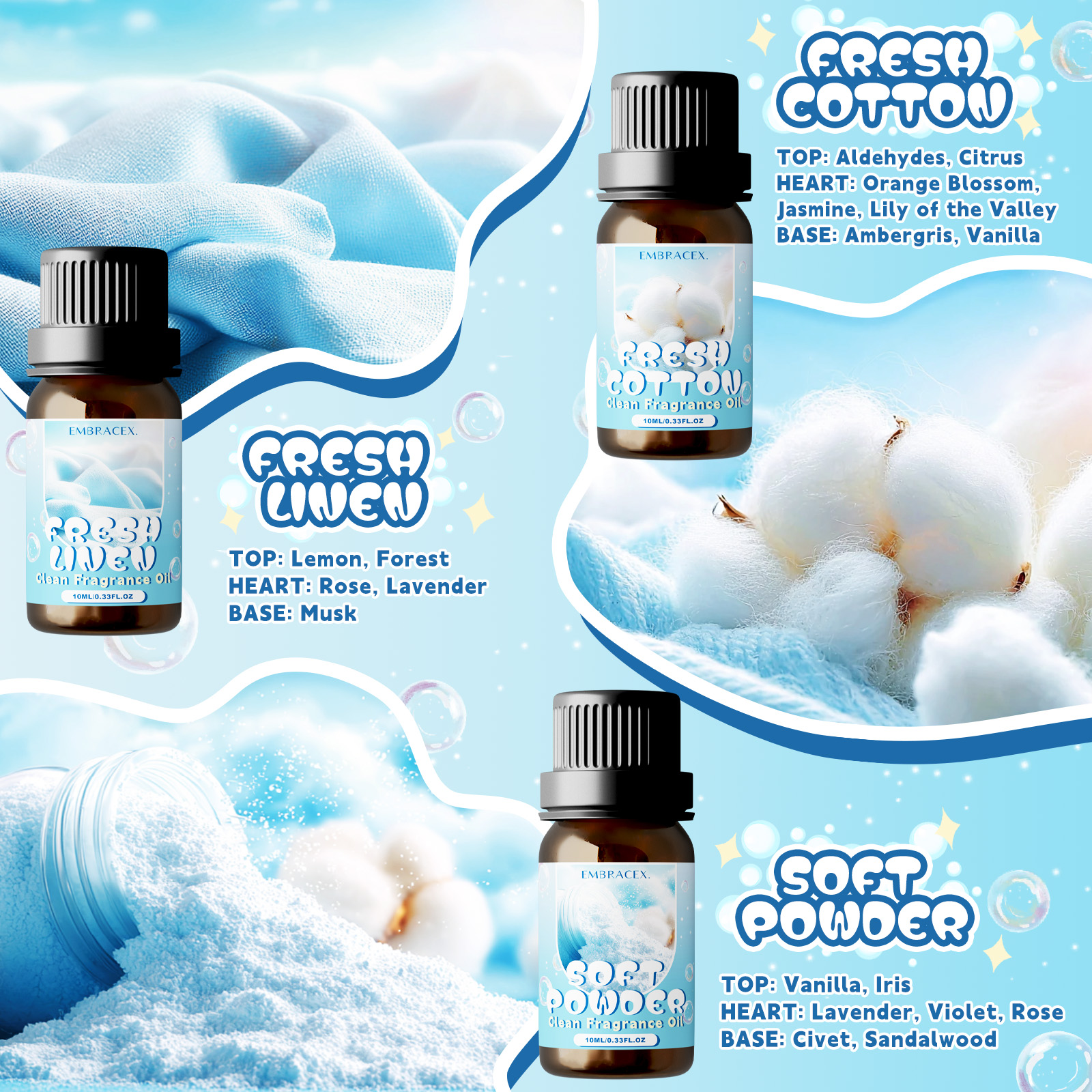 10ml Soft Powder Essential Oil - Candle Making Oil Scents avis et prix